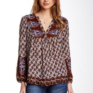⚡️LAST CHANCE⚡️Lucky Brand Boho Floral Annabelle Peasant Blouse Size Small